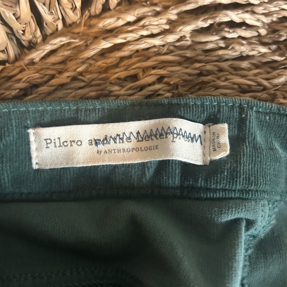 Pilcro Size 26 Corduroy High Rise Skinny Jeans Forest Green by Anthropology - Picture 11 of 14